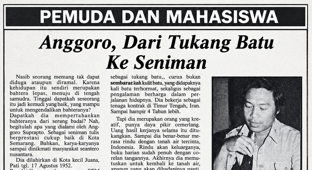 Berita Yudha | Anggoro, Dari Tukang Batu ke Seniman