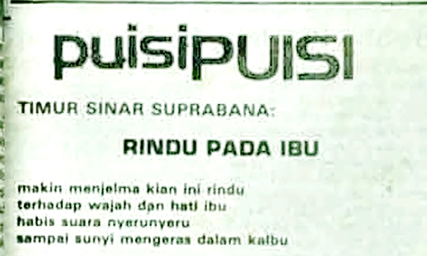 Puisi: Rindu pada Ibu [Harian Kartika]