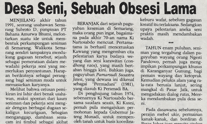 Bernas | Desa Seni, Sebuah Obsesi Lama
