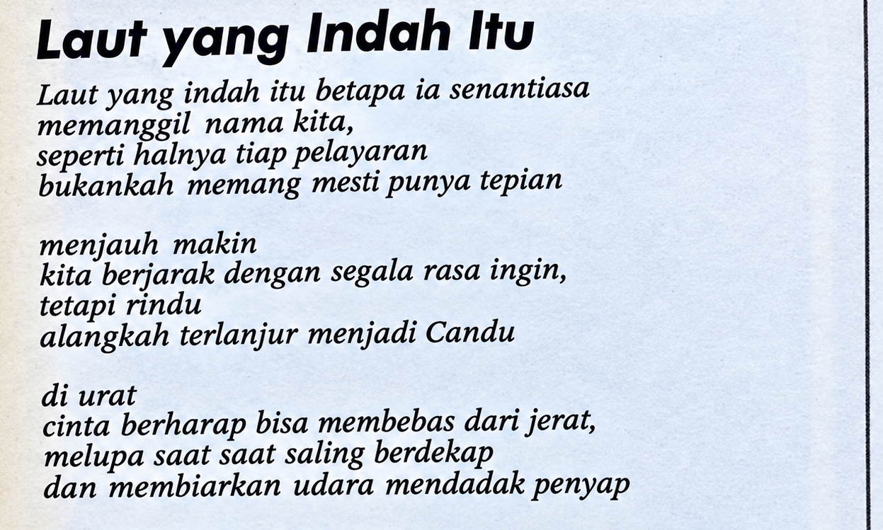 Puisi: Laut yang Indah Itu [Harian Bernas]