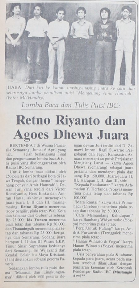 Berita dari Suara Merdeka 29 April 1984