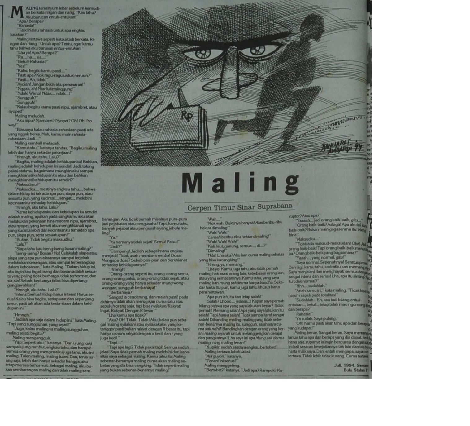 Cerpen dari Wawasan 23 Oktober 1994