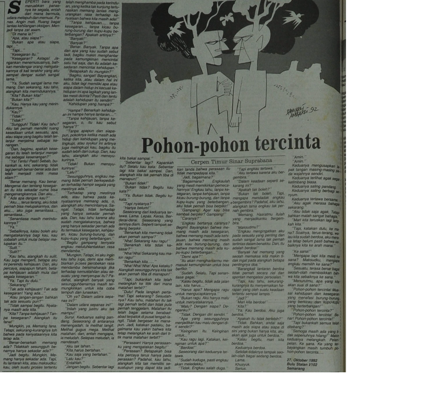 Cerpen dari Wawasan 27 Desember 1992