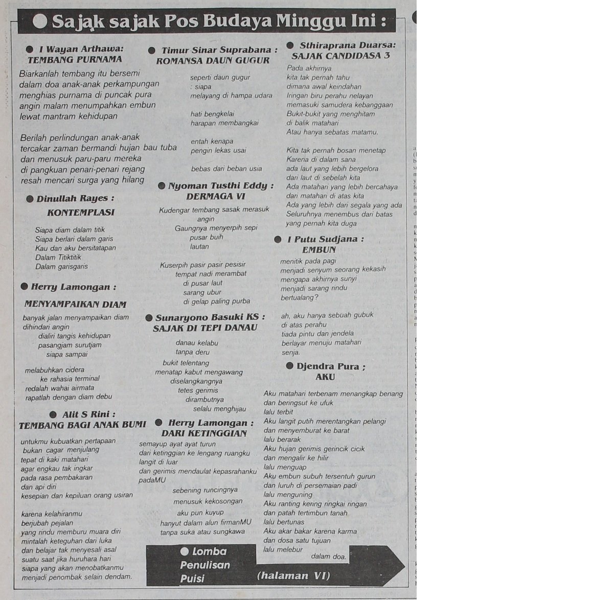 Puisi dari Bali Post 26 Februari 1989