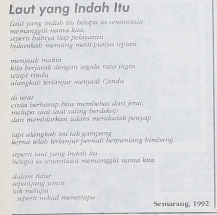 Puisi dari Bernas 27 Desember 1992