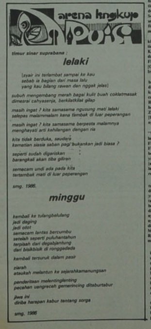 Puisi dari Dharma 31 Agustus 1986
