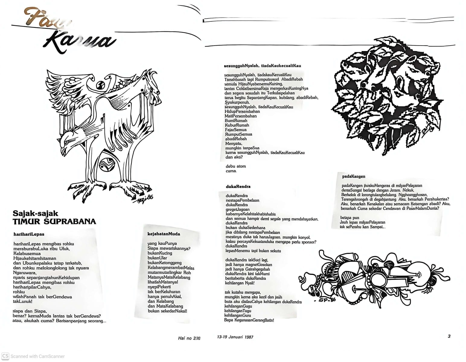 Puisi dari Hai 13-19 Januari 1987