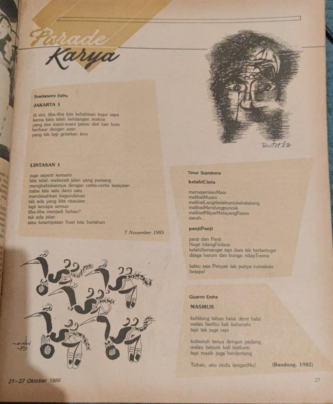 Puisi dari Hai 21-27 Oktober 1986