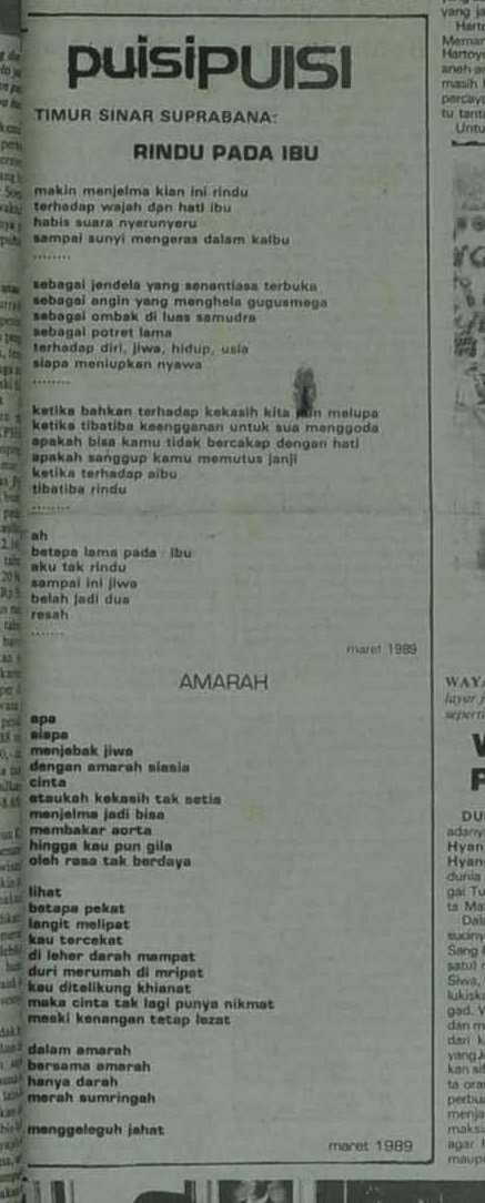 Puisi dari Kartika 9 April 1989