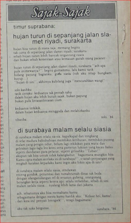 Puisi dari Suara Merdeka 1984