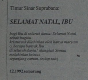 Puisi dari Suara Merdeka 20 Desember 1992