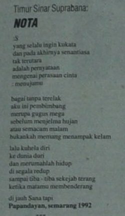 Puisi dari Suara Merdeka 25 Oktober 1992