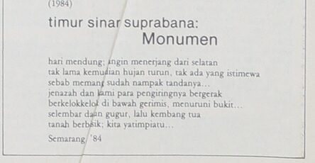 Puisi dari Suara Merdeka 26 Agustus 1984