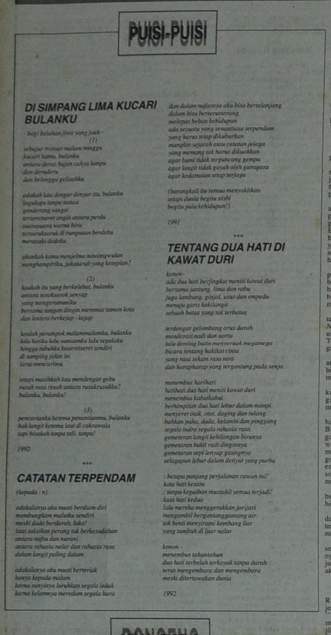 Puisi dari Suara Merdeka 27 September 1992
