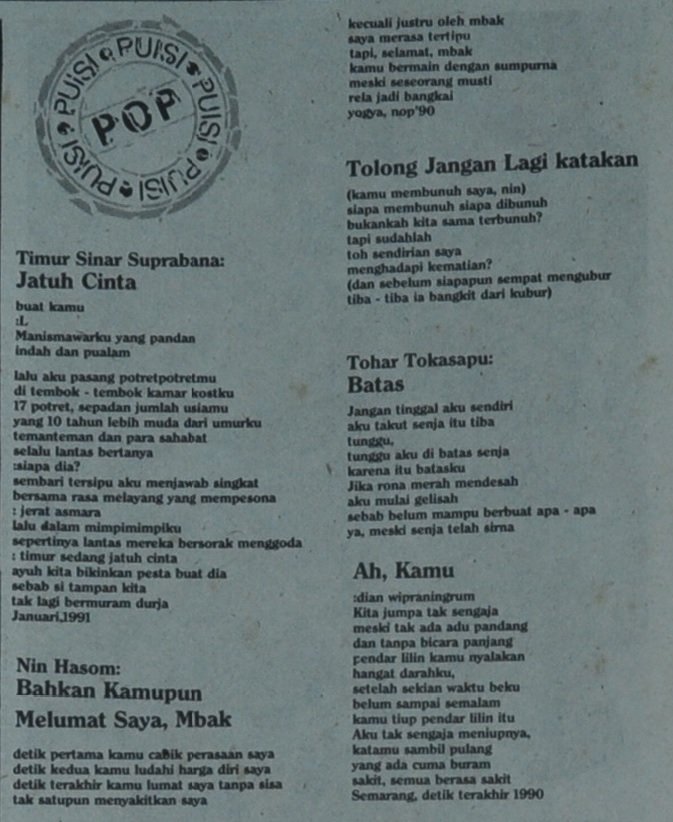 Puisi dari Suara Merdeka 6 Januari 1991