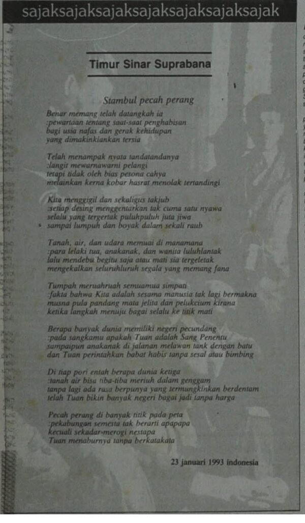 Puisi dari Wawasan 24 Januari 1993
