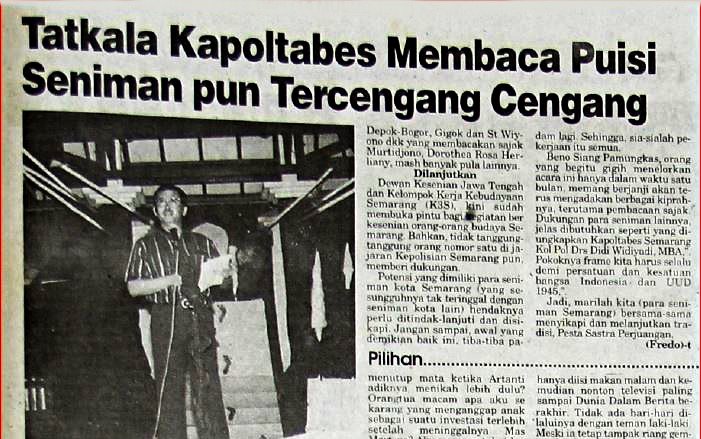 Kedaulatan Rakyat | Tatkala Kapoltabes Membaca Puisi, Seniman pun Tercengang-Cengang